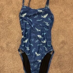 Jolyn Julian 2 Clothing Blue Shark Print Swim One Piece